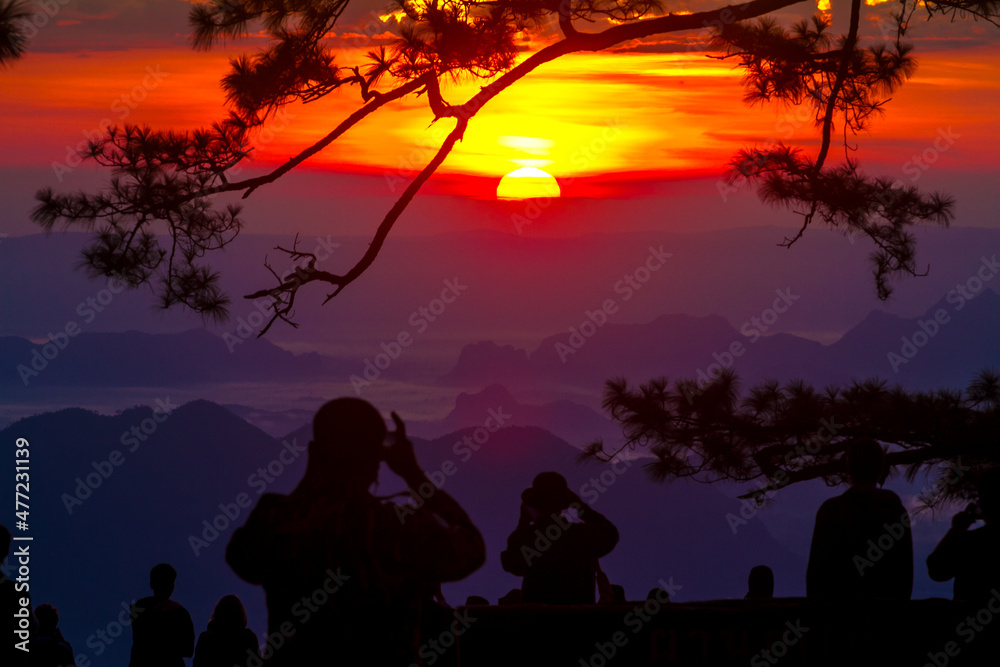 sunrise at Phukradung National Park of Thailand 