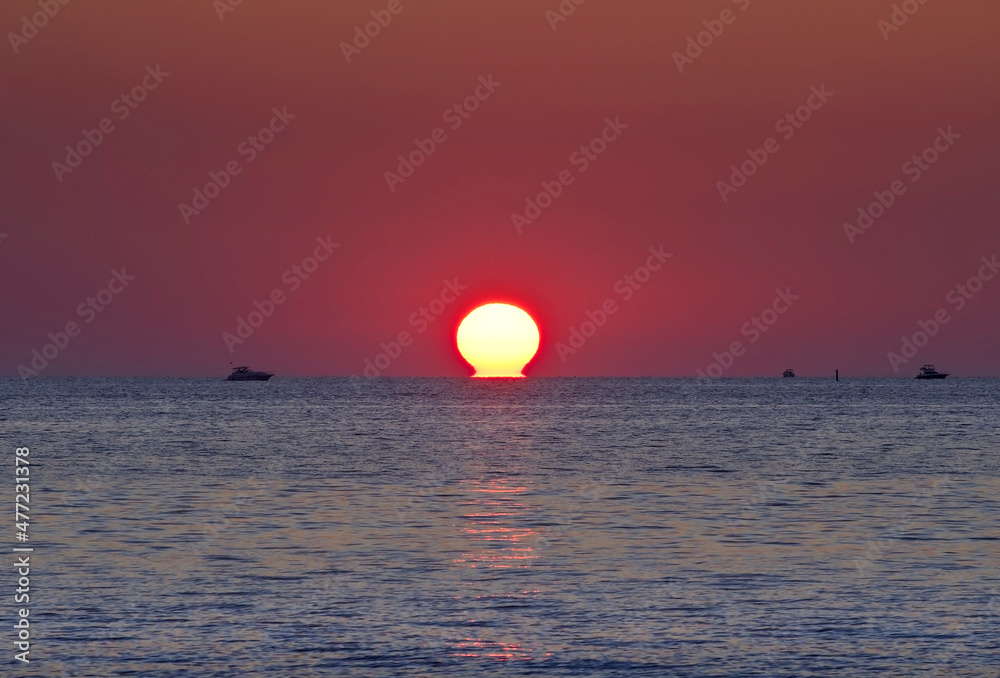 Ships in the Black Sea at sunset