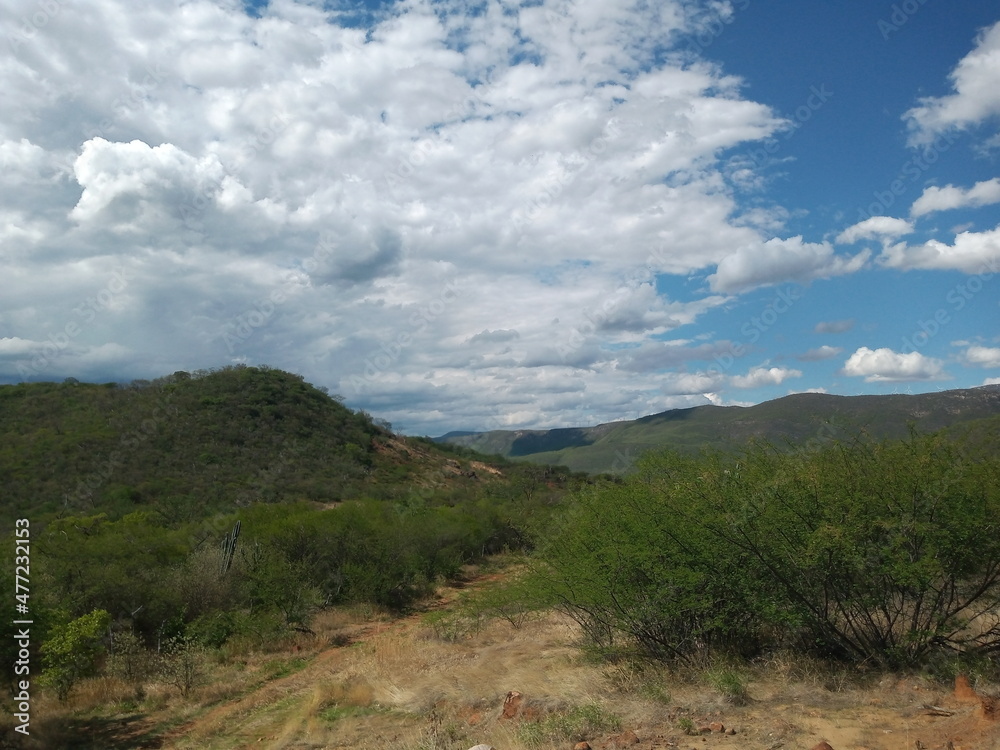 Beautiful landscape with mountains, 
hills,plateaus and valleys in the background