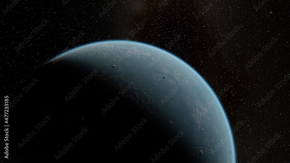 Planets and galaxy, science fiction wallpaper 3d render