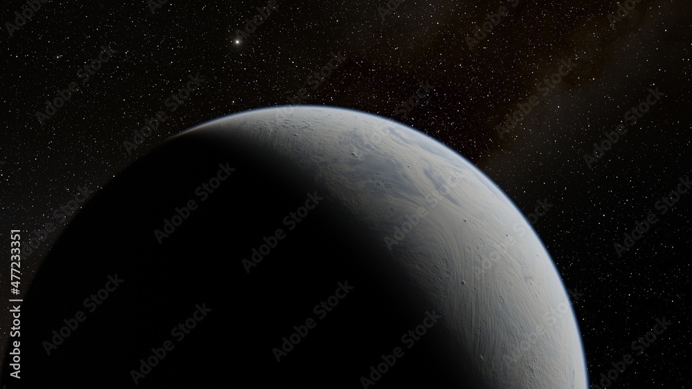 Planets and galaxy, science fiction wallpaper 3d render