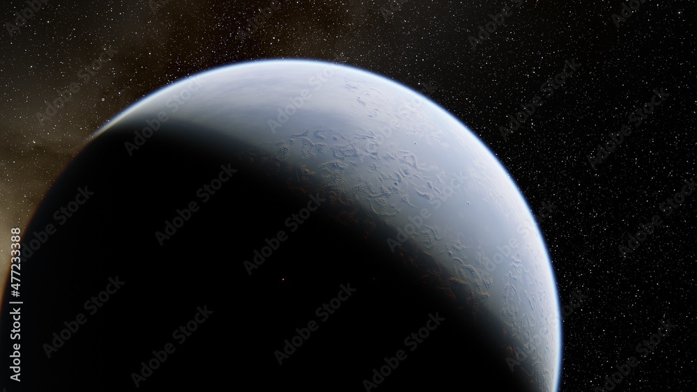 Planets and galaxy, science fiction wallpaper 3d render