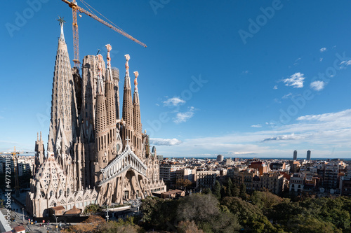 Sagrada Familia basilica in Barcelona. The Antoni Gaudi masterpiece has become a UNESCO World Heritage Site in 1984. 