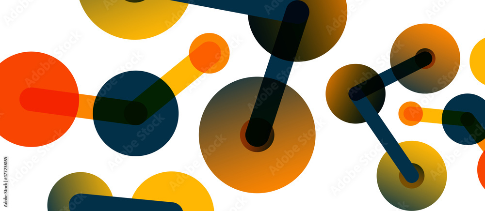Abstract background. Round dots connected by lines. Trendy techno business template for wallpaper, banner, background or landing Abstract background. Round dots connected by lines. Trendy techno business template for wallpaper, banner, background or landing