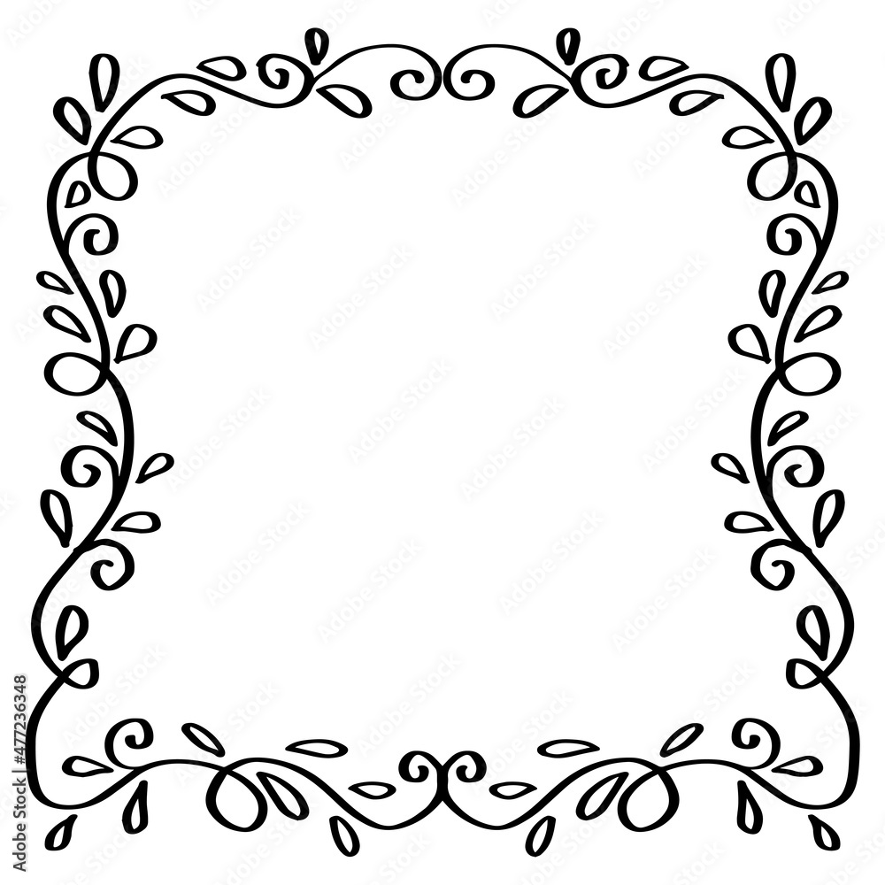 Floral frame background. Hand drawing illustration. Floral frame background. Hand drawing illustration.