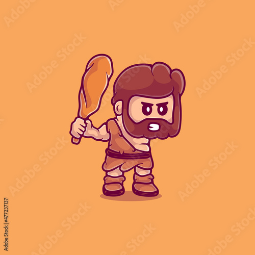 cute caveman illustration