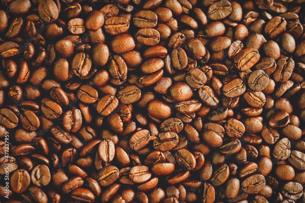 Obraz premium Roasted coffee bean texture