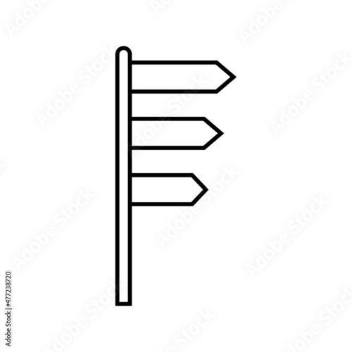 direction, signpost line icon