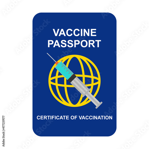 vaccine passport as certificate of vaccination or prophylaxis isolated on white background. health care and medical records document concept

