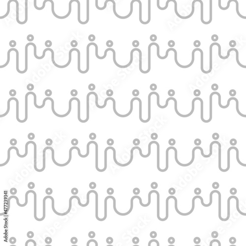 People abstract line seamless pattern