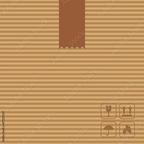packing box with symbols