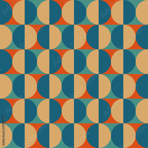 Wallpaper Mural Bauhaus seamles pattern with round shapes Torontodigital.ca
