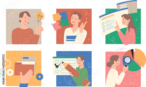 People of various business work concept. flat design style vector illustration.