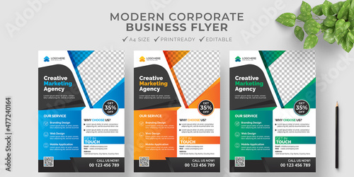 Abstract Triangle Brochure Flyer design vector template in A4 size