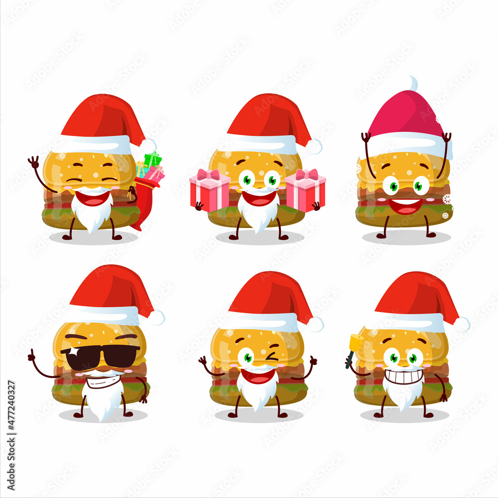 Santa Claus emoticons with hamburger gummy candy cartoon character