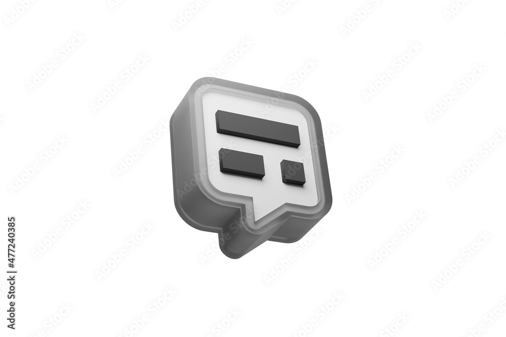 3D Isolated Chat Dialogue Bubble Talk Bot Communication Illustration on White Background 3D Isolated Chat Dialogue Bubble Talk Bot Communication Illustration on White Background
