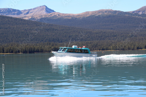 boat on the lake, Jasper National Park, Alberta