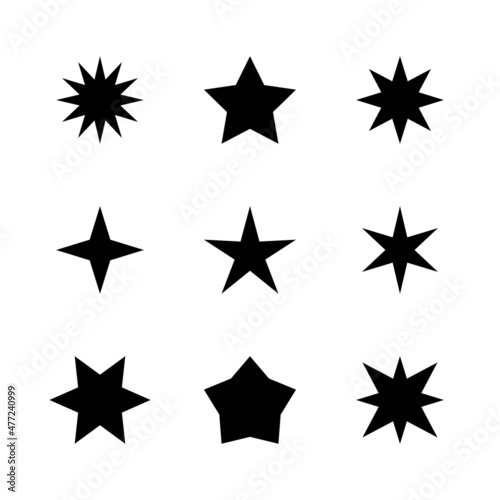 Star icons. Sparkles  shining burst. Vector symbols star isolated on white background
