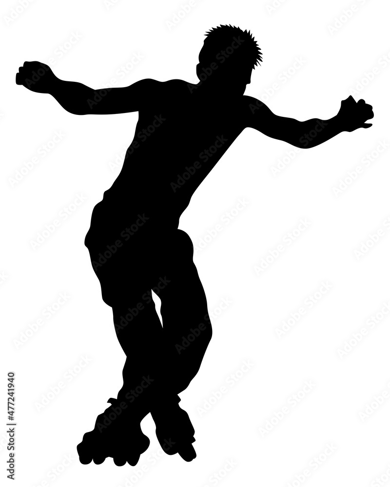 People athletes of skates on white background People athletes of skates on white background