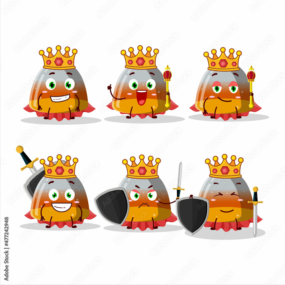 Naklejka premium A Charismatic King gummy corn cartoon character wearing a gold crown