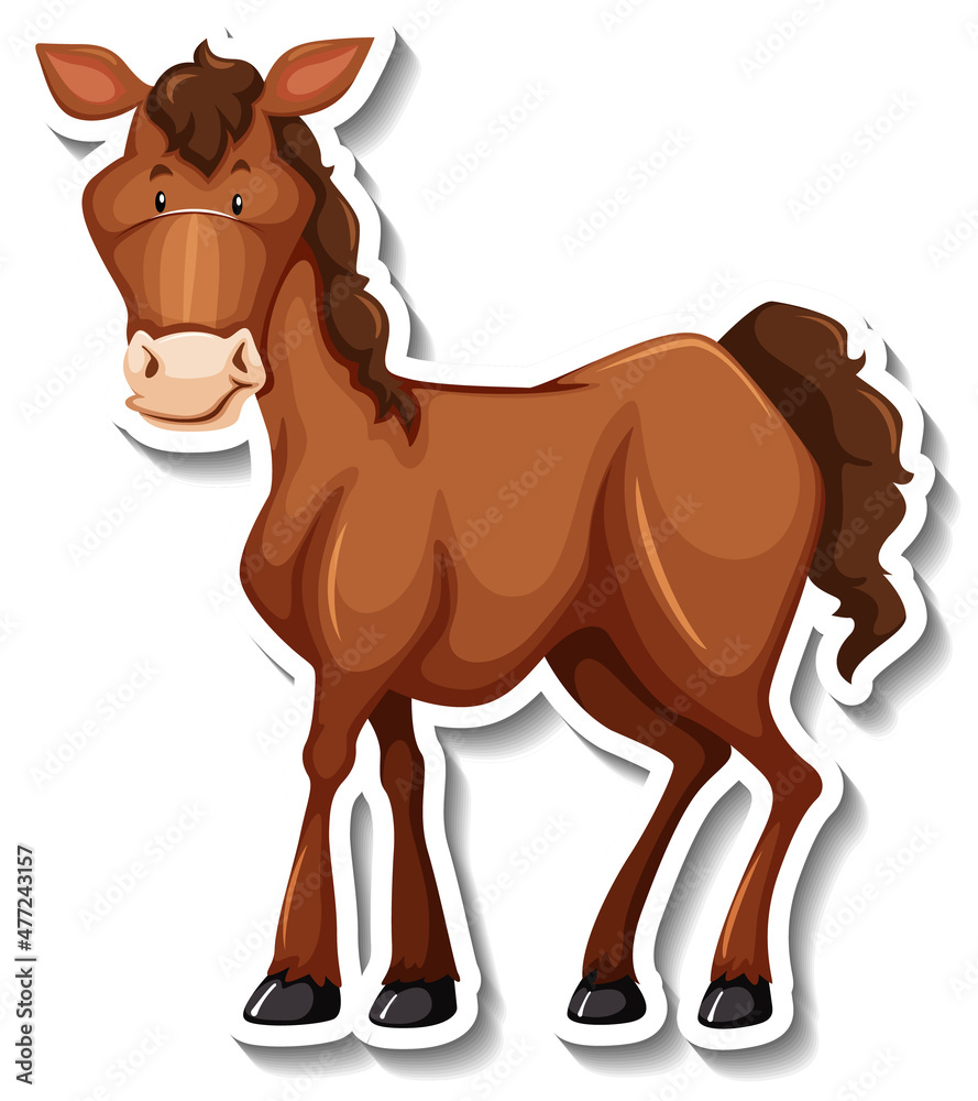 A horse animal cartoon sticker