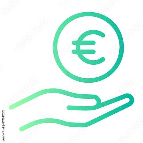 coin euro cash gradient icon