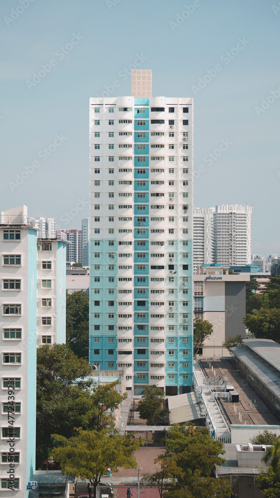 Full shot of a Singapore housing building Full shot of a Singapore housing building