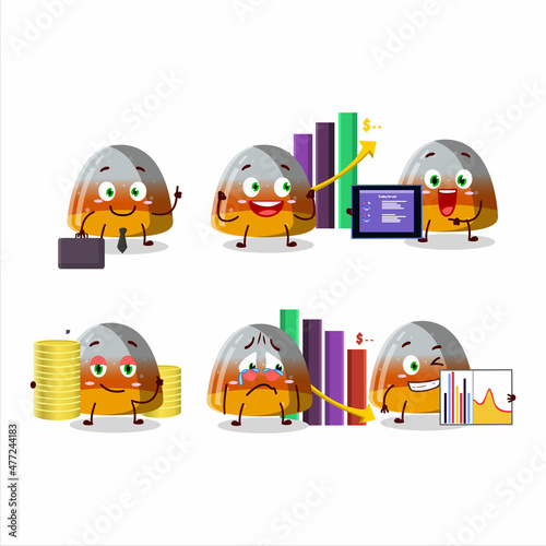 Gummy corn character designs as a trader investment mascot