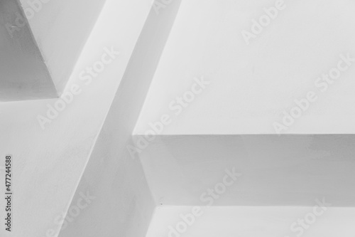 Abstract white minimal interior background photo, corners of girders