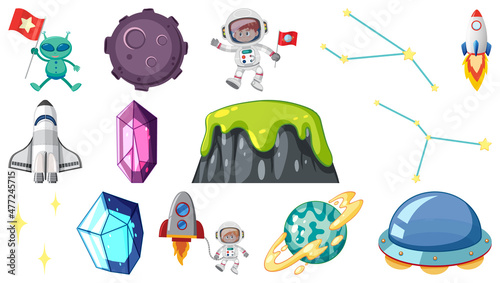 Set of isolated fantasy space objects