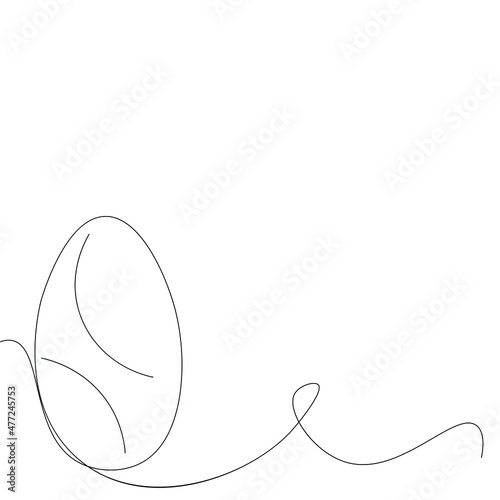 Egg silhouette line drawing vector illustration