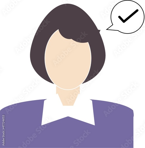 チェックする女性