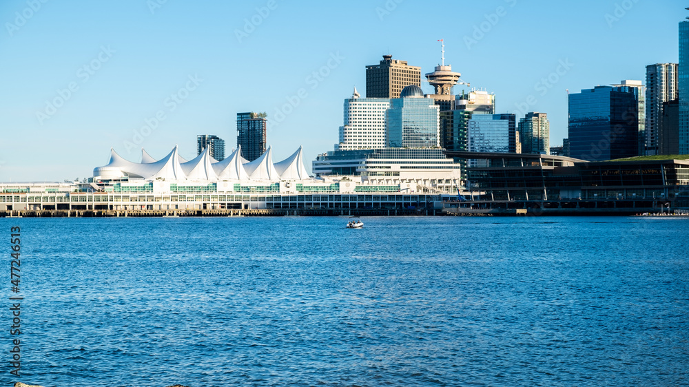 Waterfront Downtown Vancouver on a Clear Sunny Day