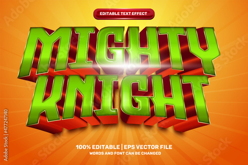 mighty knight hero 3D Editable text Effect Style