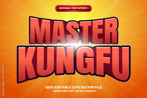 Master kungfu hero 3D Editable text Effect Style
