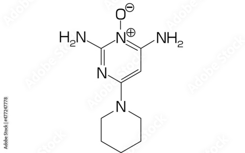 AGA　薄毛治療に使われる成分ミノキシジルの構造式