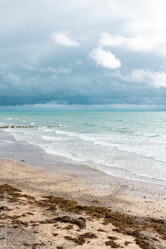 Beach at Agon-Coutainville in Normandy, after the thunderstorm, beautiful light
Beach at Agon-Coutainville in Normandy, after the thunderstorm, beautiful light