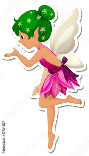 Cute angel cartoon character sticker