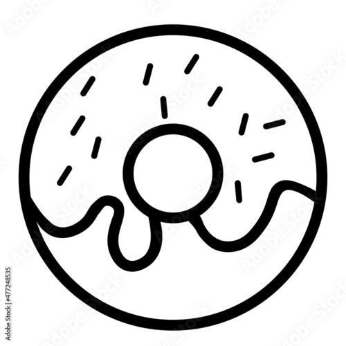glazed cake with a hole vector icon