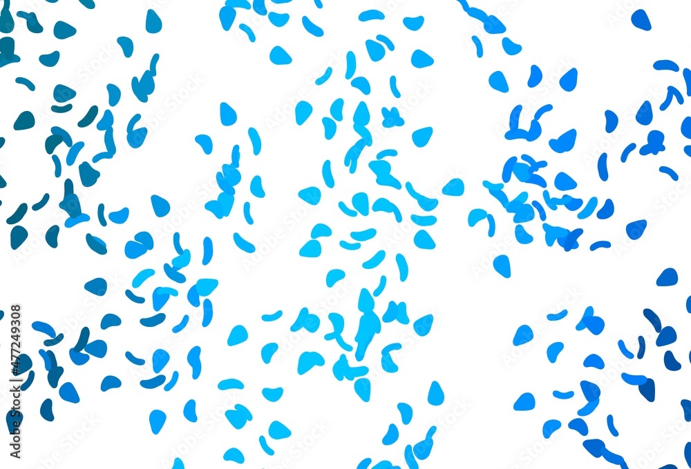 Light BLUE vector pattern with chaotic shapes. Light BLUE vector pattern with chaotic shapes.
