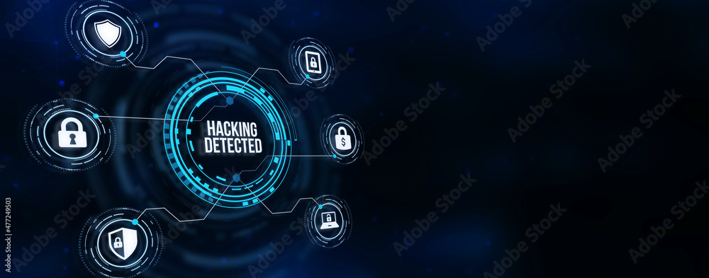 Internet, business, Technology and network concept. Cyber security data protection business technology privacy concept. 3d illustration