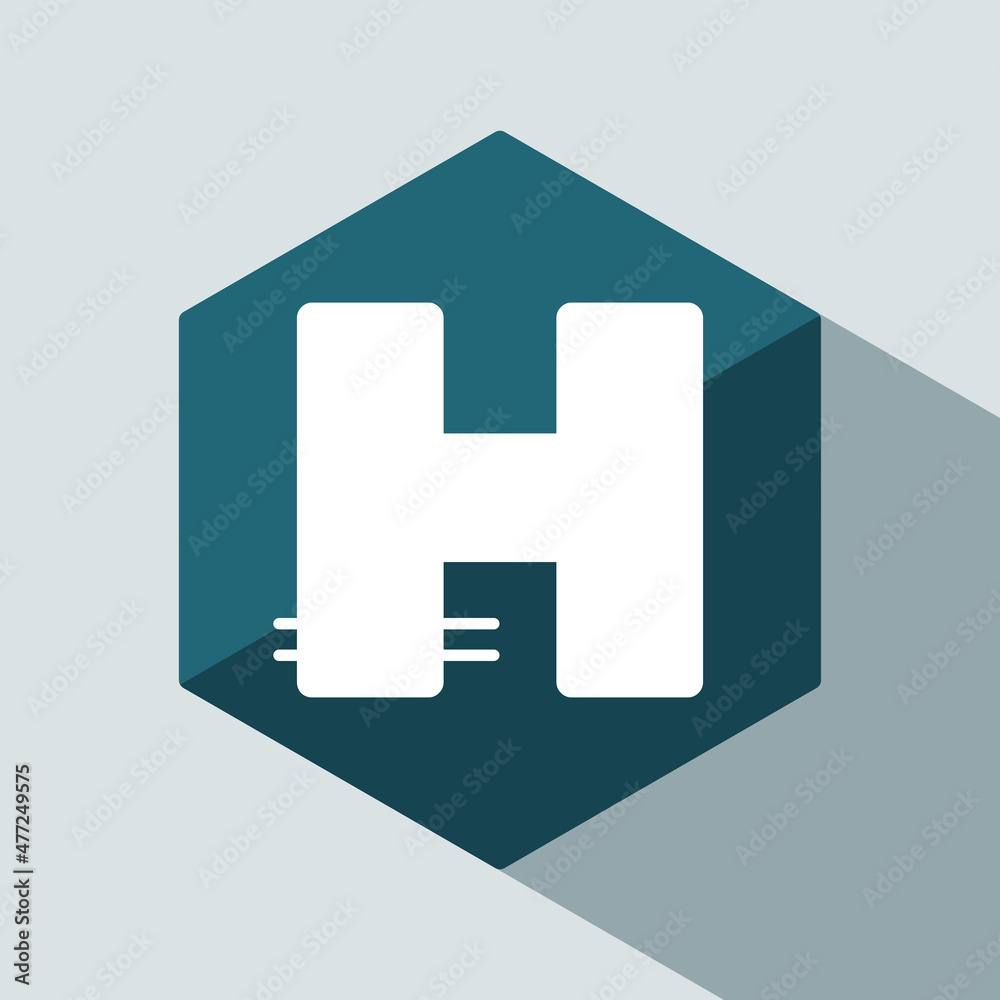 Obraz premium vector Initial letter H hexagon flat design. universal icon design template.