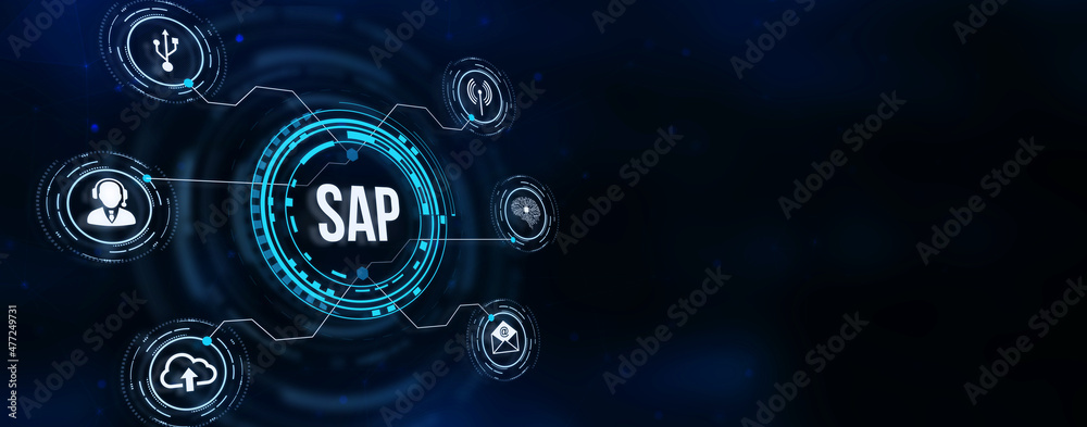 Internet, business, Technology and network concept. SAP System Software Automation concept on virtual screen data center. 3d illustration. Internet, business, Technology and network concept. SAP System Software Automation concept on virtual screen data center. 3d illustration.