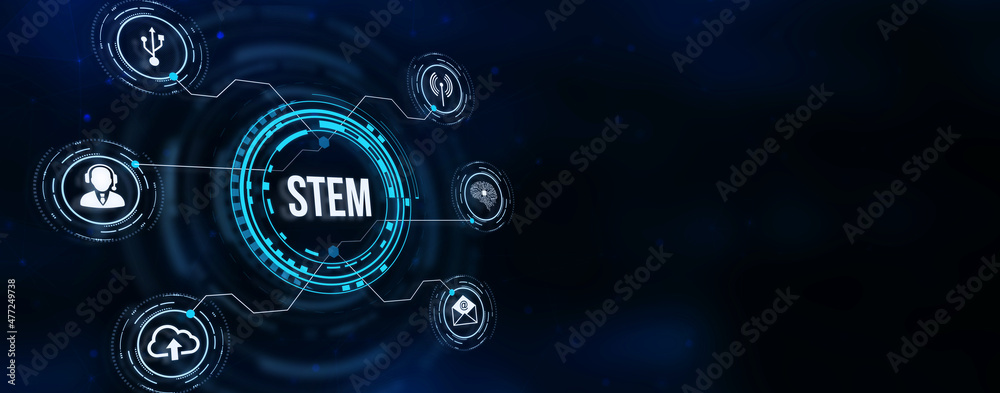 Internet, business, Technology and network concept.Science, technology, engineering and math. STEM concept. 3d illustration.