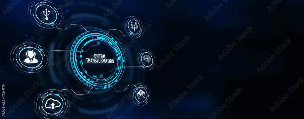 Internet, business, Technology and network concept.Concept of digitization of business processes and modern technology. Digital transformation. 3d illustration. Internet, business, Technology and network concept.Concept of digitization of business processes and modern technology. Digital transformation. 3d illustration.