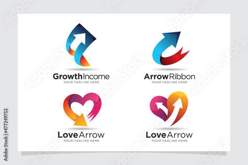 Set of financial arrow logo design