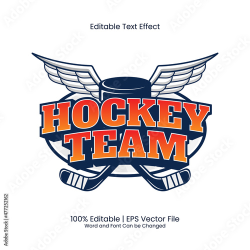 Photography Editable text effect - Ice Hockey Team emblem logo vintage style