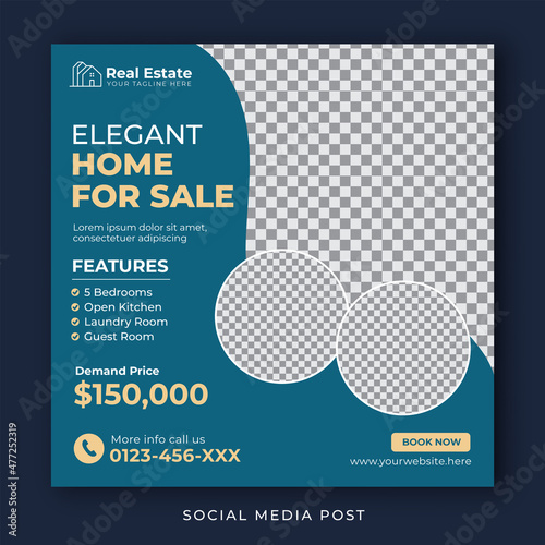 Real estate home sale banner for social media post