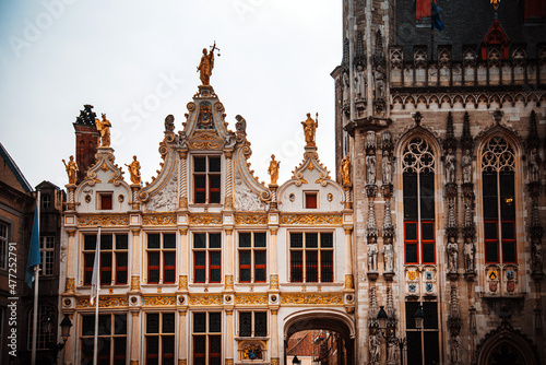 Street view of downtown in Bruges  Belgium
