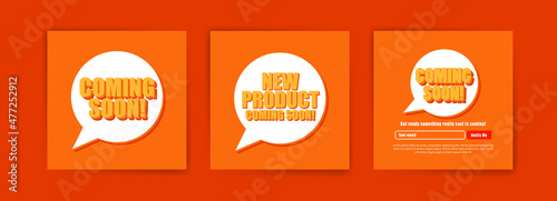 Coming soon! banners. Vector template for banners, posters, cards and social media posts.